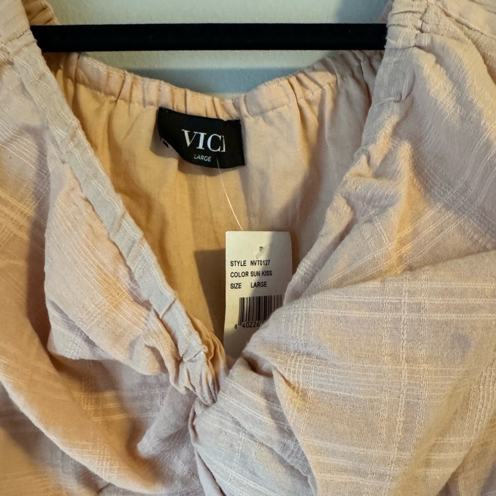 Vici Blush Peasant Top - Picture 2 of 5